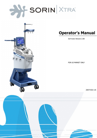 SORIN Xtra Autotransfusion System Operators Manual SW Ver 2.00 