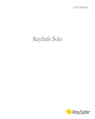 RaySafe Solo Detector User Manual  Oct 2018