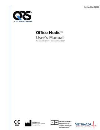 Office Medic QRS for Use with Orbit Smart ECG User Manual Rev K April 2021