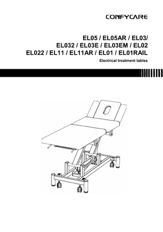 ELxxx series Treatment Tables Instructions V01 2022