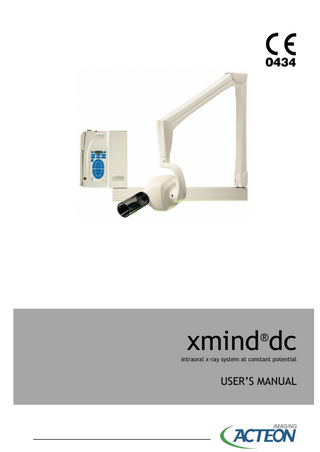 xmind dc ®  intraoral x-ray system at constant potential  USER’S MANUAL  