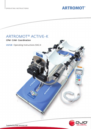 ARTROMOT ACTIVE-K CPM and CAM Operating Instructions SW 2.X REV 03/03 March 2013