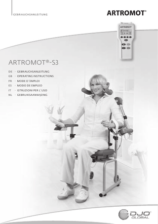 ARTROMOT-S3 CPM System Operating Instructions REV 04/06 March 2012