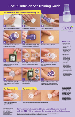 Cleo® 90 Infusion Set Training Guide