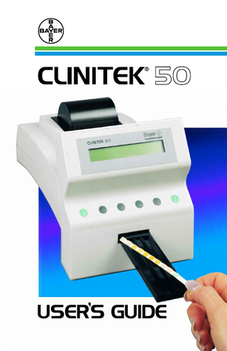 Clinitek 50 Users Guide Revised April 1999