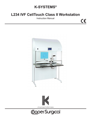 L234 IVF CellTouch Class II Workstation Instruction Manual Rev A May 2018