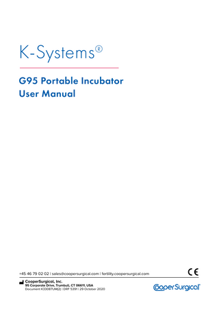 G95 Portable Incubator User Manual Oct 2020