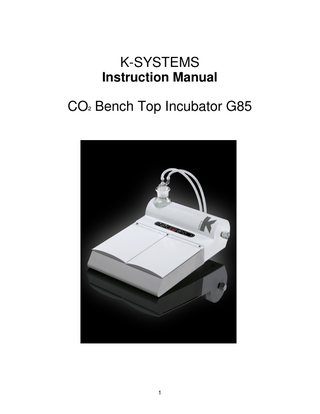 G85 Bench Top Incubator Instruction Manual Issue 2 