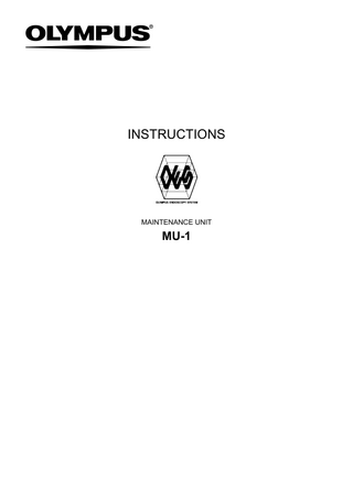 INSTRUCTIONS  MAINTENANCE UNIT  MU-1  