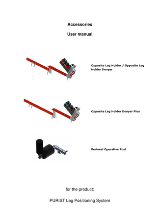PURIST Leg Positioning System User Manual Rev 01