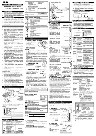 UA-611 and 651 Instructions Manual 