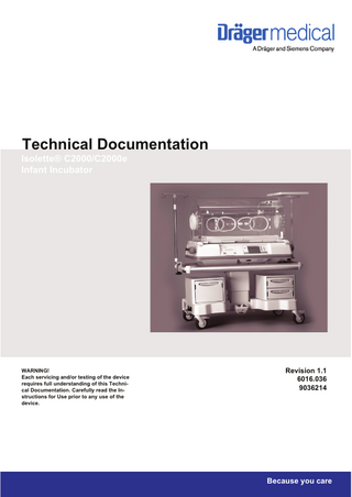 Air Shields Isolette C2000 and C2000e Technical Documentation Rev 1.1 May 2007