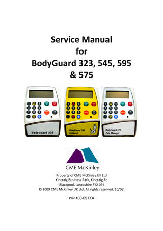 BodyGuard 323 , 545, 575 and 595 Service Manual Oct 2010