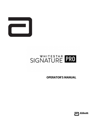 WHITESTAR SIGNATURE PRO Operators Manual