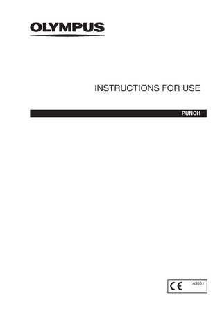 INSTRUCTIONS FOR USE PUNCH  A3661  