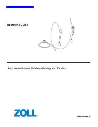 Zoll Autoclavable Internal Handles with Integrated Paddles Operators Guide