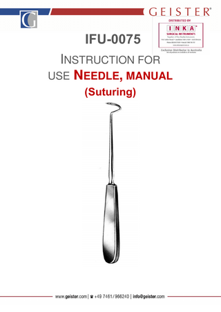 IFU-0075 INSTRUCTION FOR USE NEEDLE, MANUAL (Suturing)  