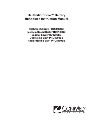 MicroFree Battery Handpiece Instruction Manual Rev AE