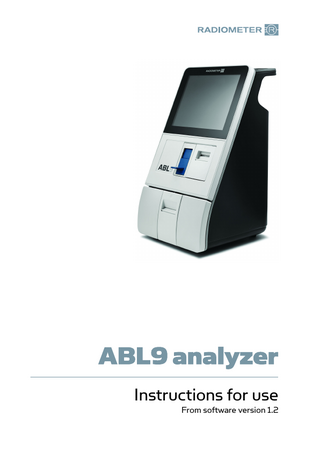 ABL9 analyzer Instructions for use  From software version 1.2  