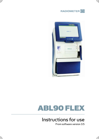 ABL90 FLEX Instructions for use  From software version 3.5  