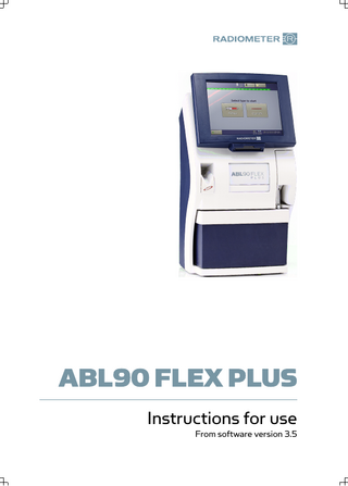 ABL90 FLEX PLUS Instructions for use  From software version 3.5  