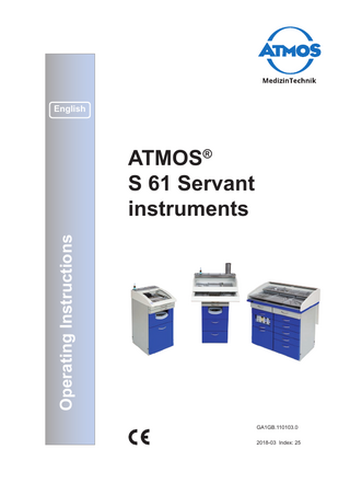 ATMOS S 61 Servant instruments Operating Instructions Index 25 March 2018