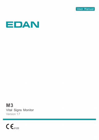 M3 Vital Sign Monitor User Manual Ver 1.7 April 2013