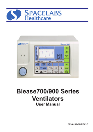 Blease 700 and 900 Series Ventilators User Manual Rev C Dec 2010