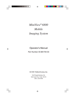 MiniView 6800 Operators Manual Rev F May 2006