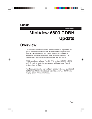 MiniView 6800 CDRH Update Rev B March 2006