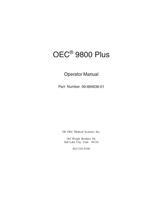 OEC 9800 Plus Operator Manual Rev A March 2002