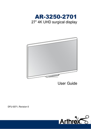 AR-3250 series 27 inch UHD Surgical Display User Guide Rev 0 Sept 2021