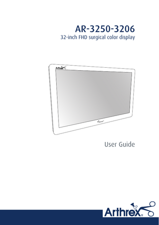 AR-3250 series 32 inch FHD Surgical Color Display User Guide July 2015