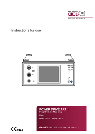 POWER DRIVE ART 1 Instruction for Manual V10.0 Oct 2020