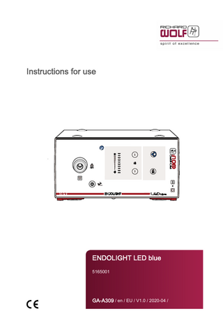 Instructions for use  ENDOLIGHT LED blue 5165001  GA-A309 / en / EU / V1.0 / 2020-04 /  