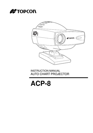 INSTRUCTION MANUAL  AUTO CHART PROJECTOR  ACP-8  