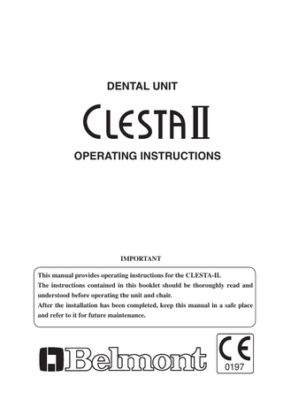 Clesta II Operating Instructions Sept 2006