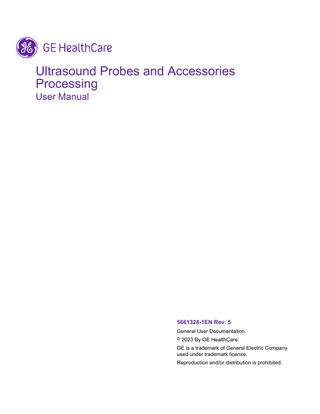 Ultrasound Probes and Accessories Reprocessing Manual