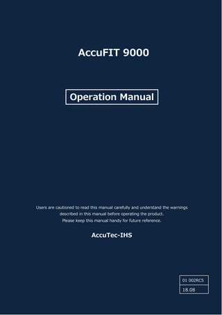 AccuFIT 9000 Operation Manual Rev 13
