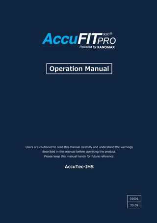 AccuFIT 9000 PRO Operation Manual