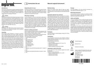 Explorent Manual Surgical Instruments Instructions for Use