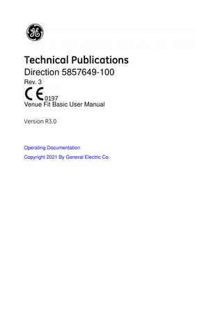 Venue Fit Basic User Manual Rev 3.0