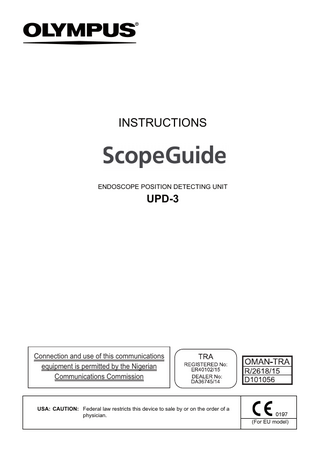 UPD-3 ScopeGuide ENDOSCOPE POSITION DETECTING UNIT Instructions