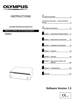 UCES-4 Systems Integration ENDOALPHA Instructions Sw ver 1.5