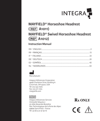 MAYFIELD Horseshoe Headrest System Instruction Manual