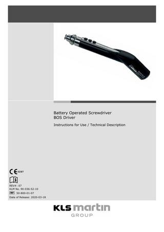 Battery Operated Screwdriver Instructios for Use Rev 07