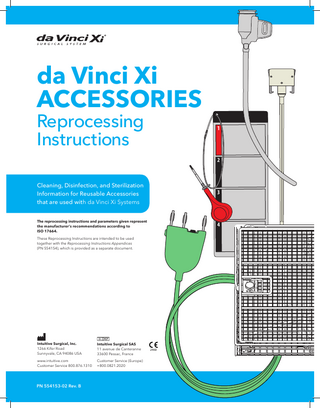da Vinci Xi Accessories Reprocessing Instructions 