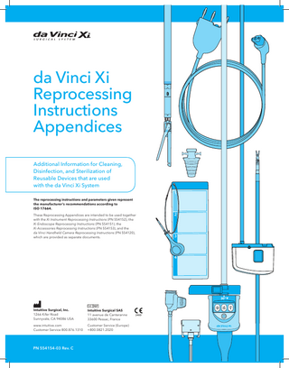da Vinci Xi Accessories Reprocessing Instructions Appendices