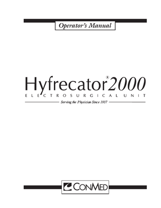 Hyfrecator 2000 Operators Manual Rev AD
