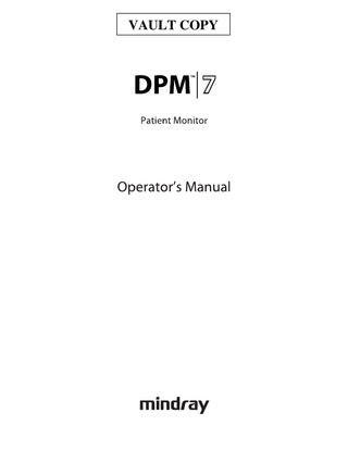 DPM 7 Patient Monitor Operators Manual Rev 10.0